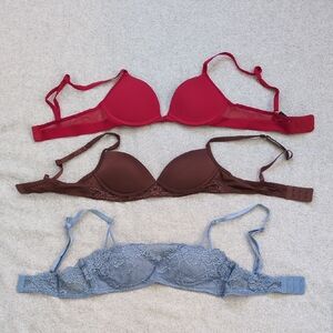 Lot Of 3 Size 34AA Bras- Pepper And Lulalu Brands